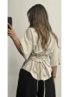 Maya Sırt Detay Modal Bluz - Bej