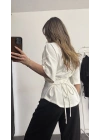 Maya Sırt Detay Modal Bluz - Beyaz