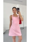 Melinda Sırt Dekolte Elbise - Pembe