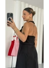 Melinda Sırt Dekolte Elbise - Siyah