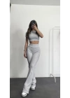 Melly Crop Takım - Gri