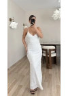Milena Payetli Elbise - Beyaz