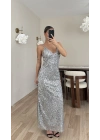 Milena Payetli Elbise - Gri