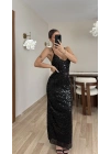 Milena Payetli Elbise - Siyah