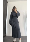 Mina Sweat Elbise Takım - Antrasit