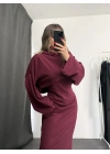Mina Sweat Elbise Takım - Bordo