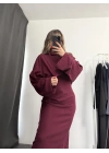 Mina Sweat Elbise Takım - Bordo
