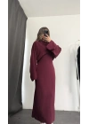 Mina Sweat Elbise Takım - Bordo