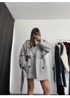 Mindy Kısa Kaban - Gri