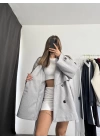 Mindy Kısa Kaban - Gri