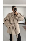Mindy Kısa Kaşe Kaban - Bej