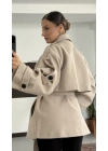 Mindy Kısa Kaşe Kaban - Bej