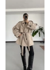 Mindy Kısa Kaşe Kaban - Bej