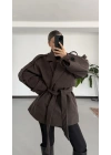 Mindy Kısa Kaşe Kaban - Kahve