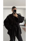 Mindy Kısa Kaşe Kaban - Siyah