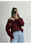 Minibear Saç Örgüsü Kazak - Bordo