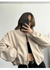 Molly Bomber Ceket - Bej