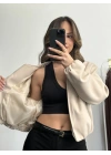 Molly Bomber Ceket - Bej