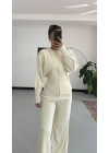 Morna Çift Fermuarlı Triko Takım - Bej