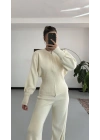 Morna Çift Fermuarlı Triko Takım - Bej