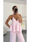 Nanda Boyun Bağlamalı Takım - Pembe