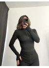 Nanda Fermuarlı Body - Siyah