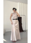 Natalia Maxi Elbise - Bej