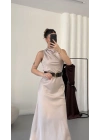 Natalia Maxi Elbise - Bej