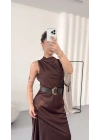 Natalia Maxi Elbise - Kahve