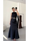 Natalia Maxi Elbise - Lacivert