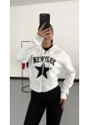 Newyork Crop Hırka - Beyaz