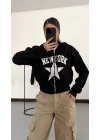 Newyork Crop Hırka - Siyah