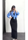 Niha Oversize Gömlek - Mavi