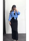 Niha Oversize Gömlek - Mavi