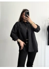 Niha Oversize Gömlek - Siyah