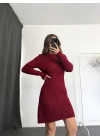 Nina Triko Elbise - Bordo