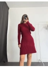 Nina Triko Elbise - Bordo