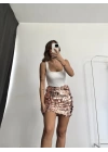 Niu Payetli Etek - Bronz