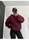 Nona Şardonlu Sweashirt - Bordo