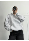 Nona Şardonlu Sweashirt - Gri