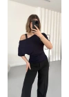 Nora Yarasa Kol Bluz - Lacivert