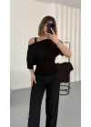 Nora Yarasa Kol Bluz - Siyah