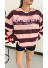 NY City Sweatshirt - Pembe|Kahve