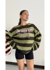 NY City Sweatshirt - Yeşil|Kahve