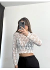 Olala Dantel Bluz - Beyaz