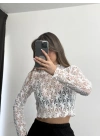 Olala Dantel Bluz - Beyaz