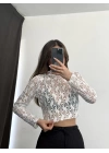Olala Dantel Bluz - Beyaz