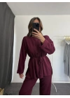 Oliva Kuşaklı Takım - Bordo