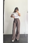 Olive Salaş Pantolon - Vizon