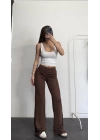 Olivia Kemer Detay Pantolon - Kahve